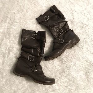 Bumper Sophia01 Slouchy Dark Brown Boots Size 7